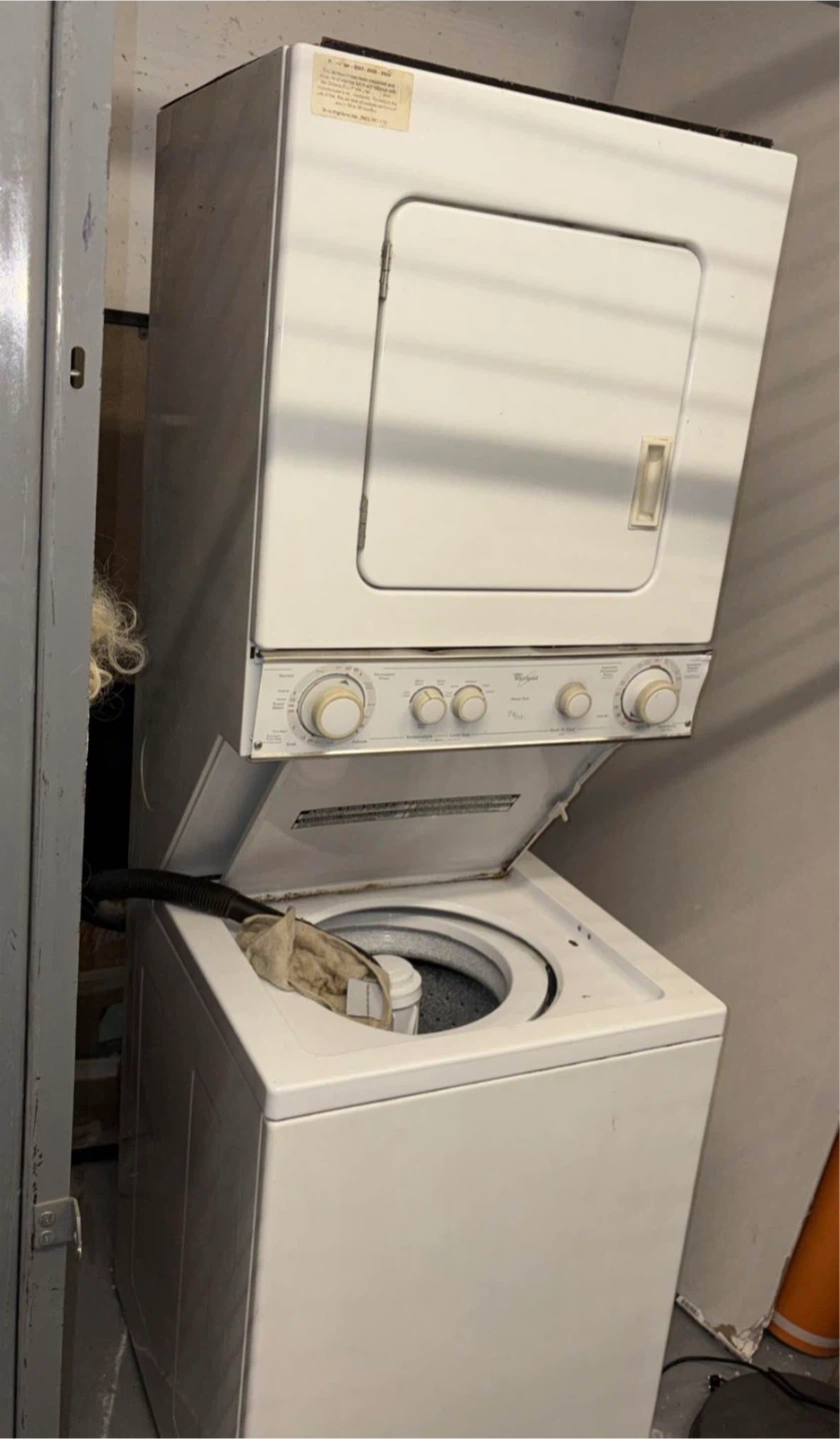 White Whirlpool Stackable Washer and Dryer Set