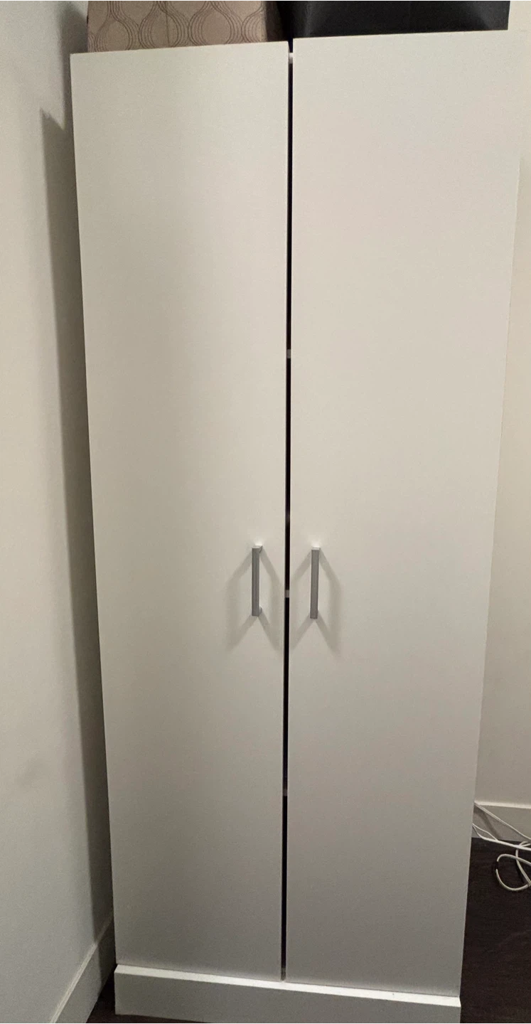2 x White Double Door Wardrobes