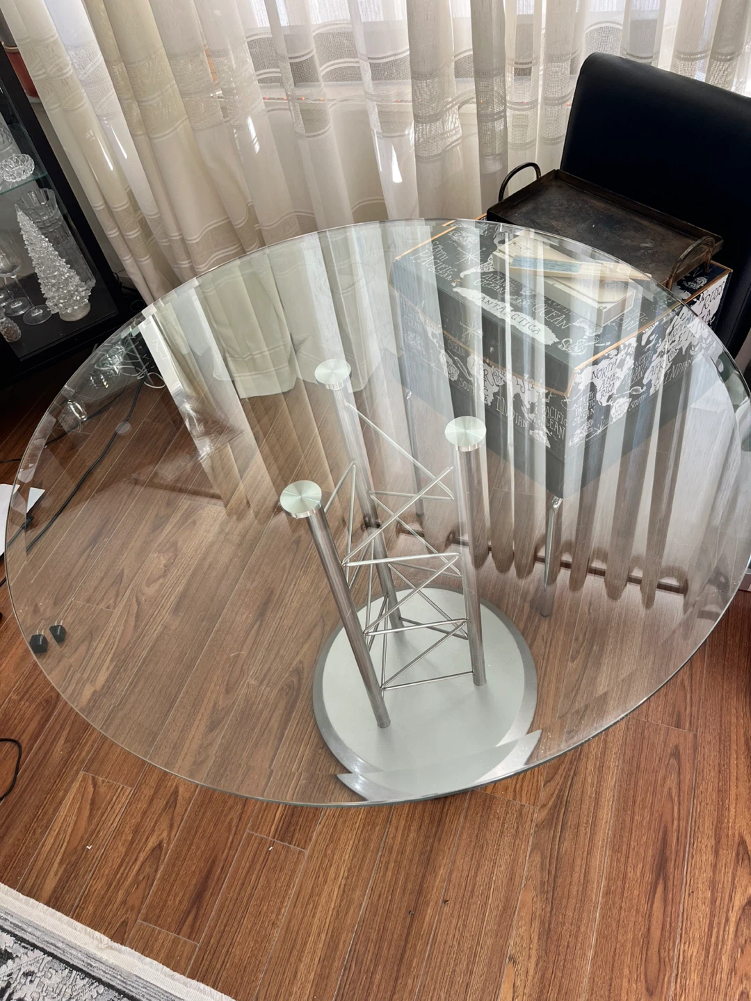 Glass Top Dining Table with 2 Black Chairs - photo 2