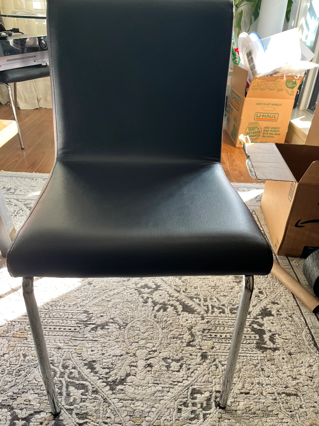 Glass Top Dining Table with 2 Black Chairs - photo 4