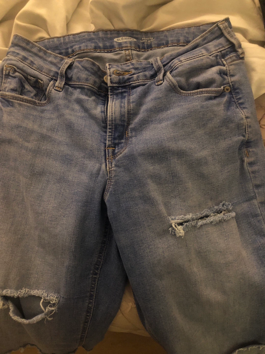 Old Navy Rockstar Super Skinny Jeans Distressed Blue Size 8