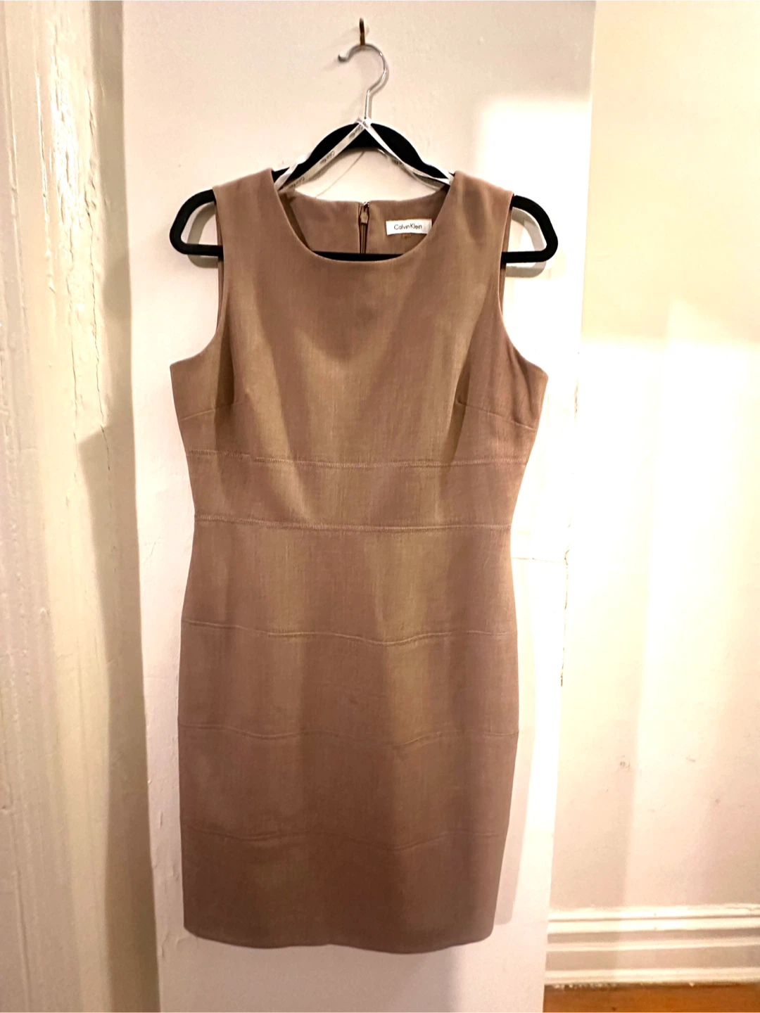 Calvin Klein Tan Sleeveless Sheath Dress