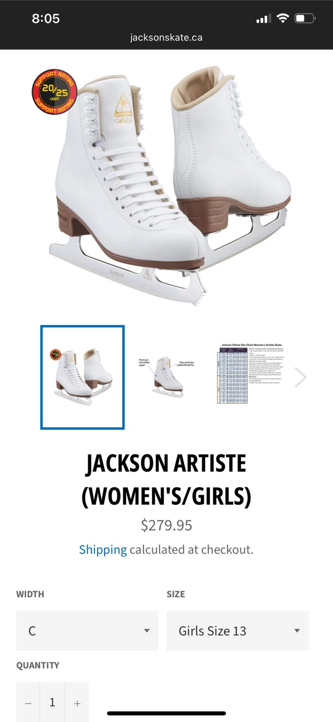 Jackson Artiste Figure Skates - Girls Size 13 - photo 2