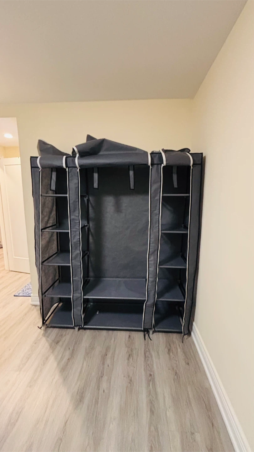 Dark Grey Fabric Storage Wardrobe