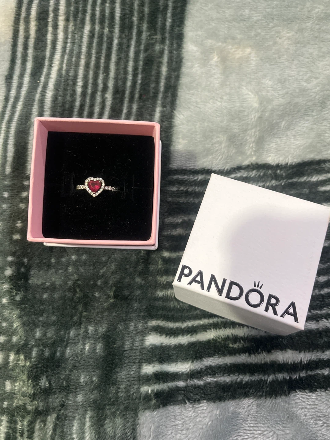 Pandora Red Heart Ring with Stones
