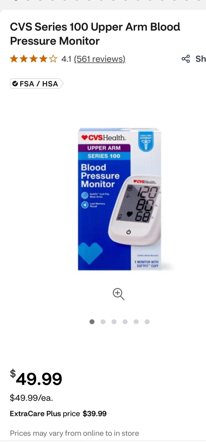 CVS Health Series 100 Upper Arm Blood Pressure Monitor - photo 3