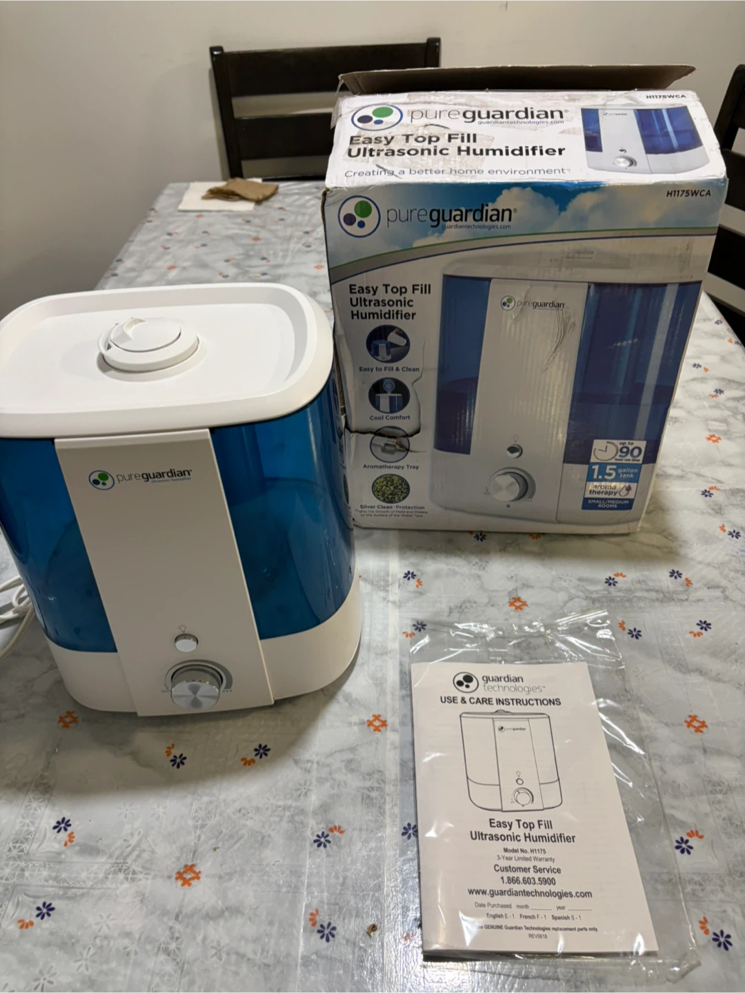 PureGuardian Easy Top Fill Ultrasonic Humidifier