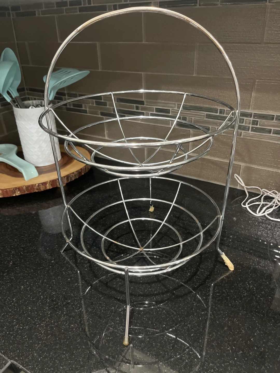 2-Tier Wire Fruit Basket Stand