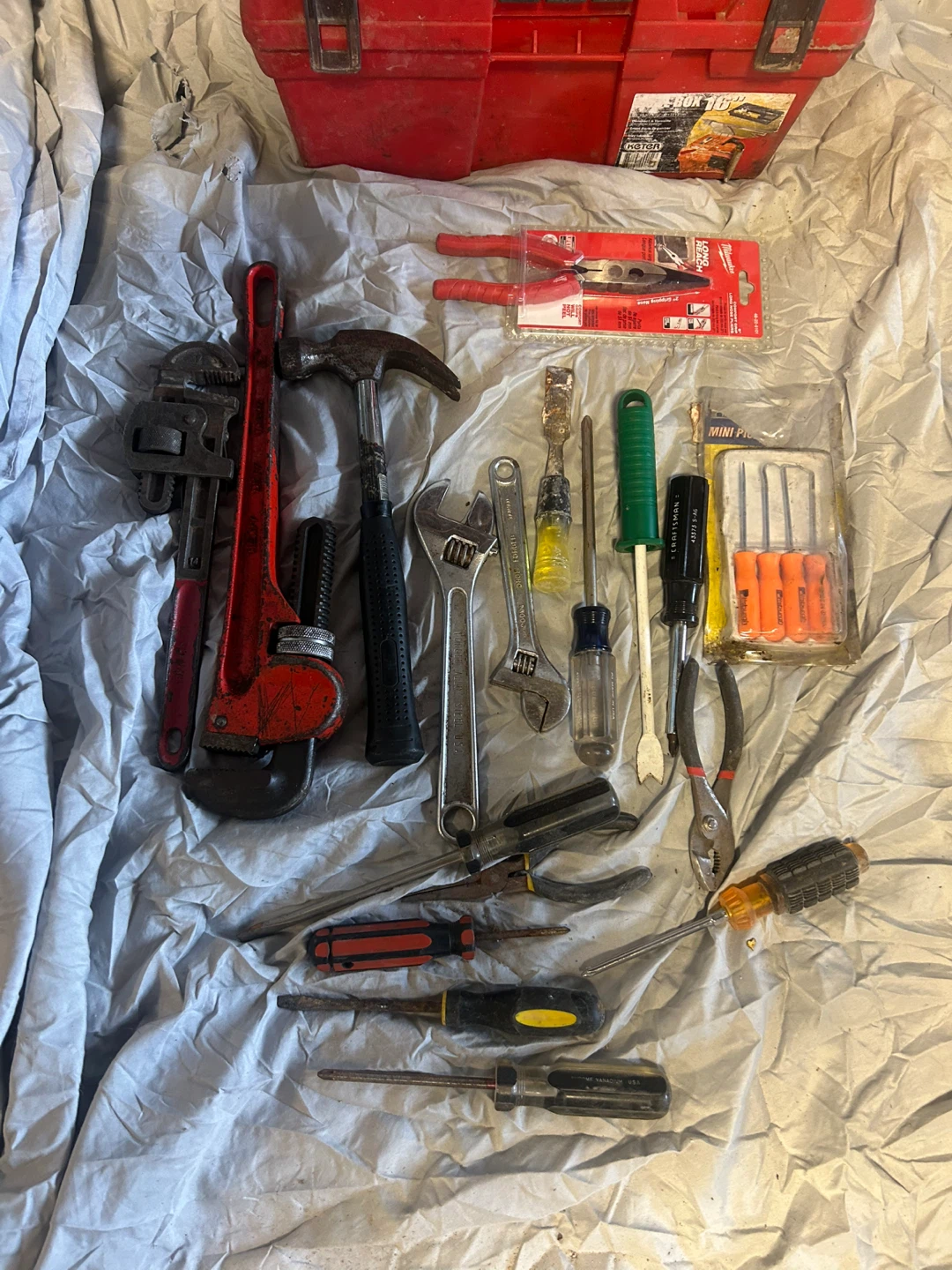 Assorted Hand Tools with Red Toolbox - photo 2