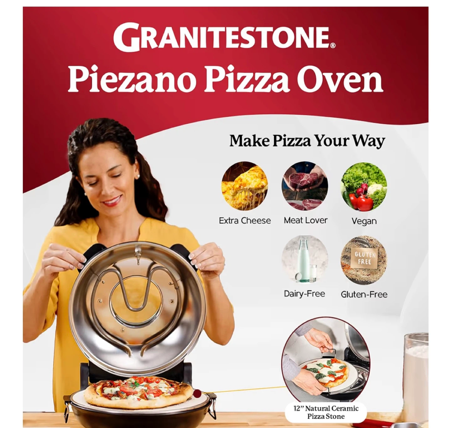 GraniteStone Piezano Pizza Oven - 12" Stone - photo 3