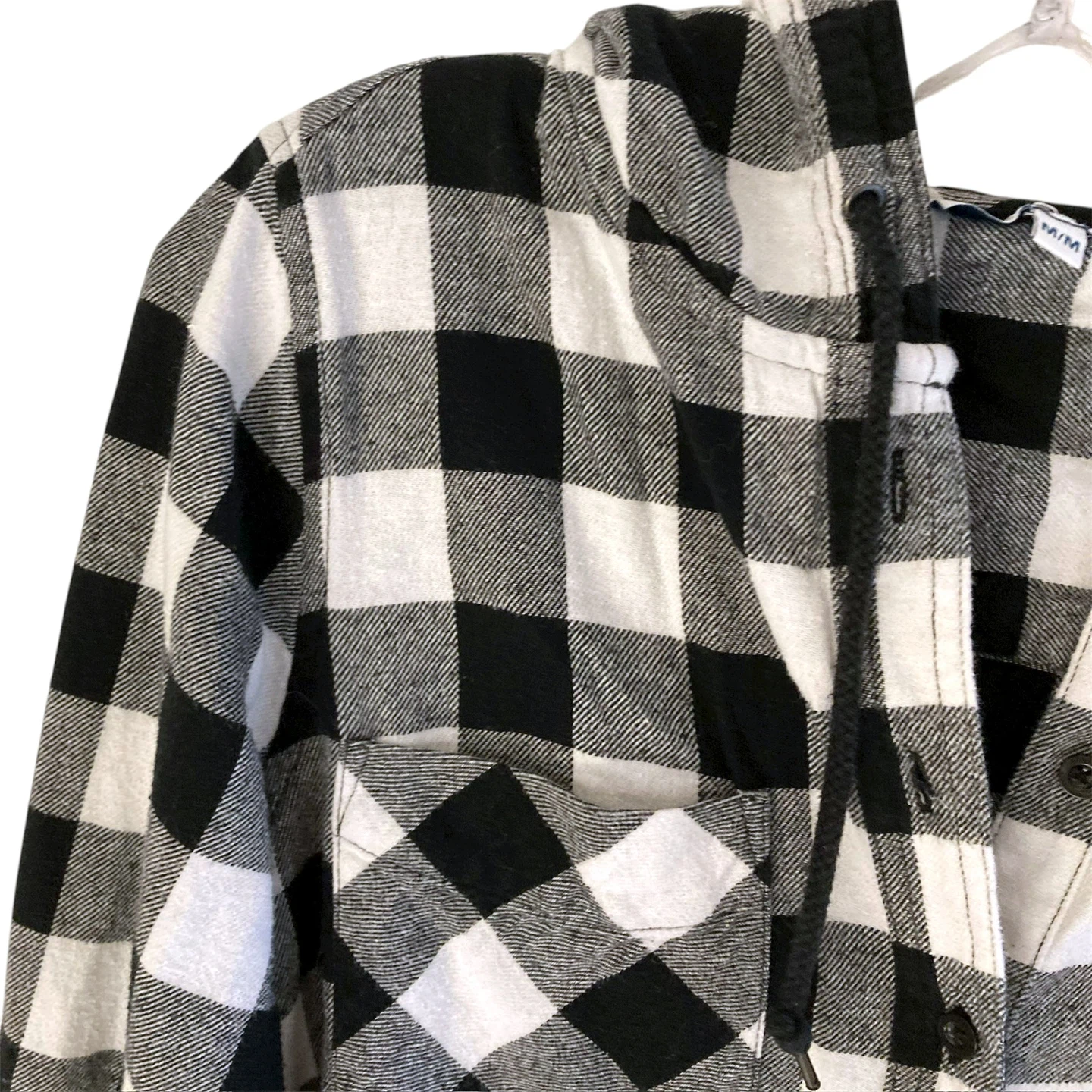 Hooded Plaid Button down Top - photo 3