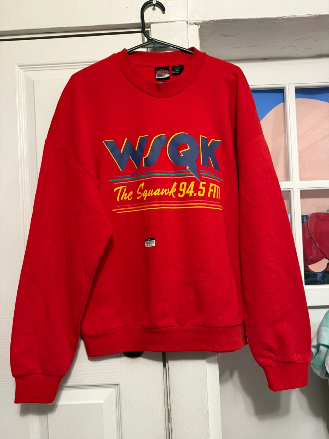 Stranger Things "The Squawk 94.5 FM" Red Sweatshirt