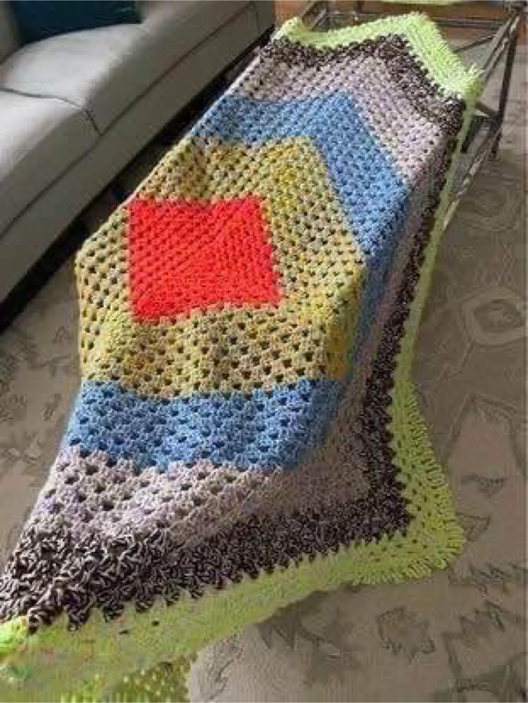 Handmade Crochet Granny Square Blanket - photo 2