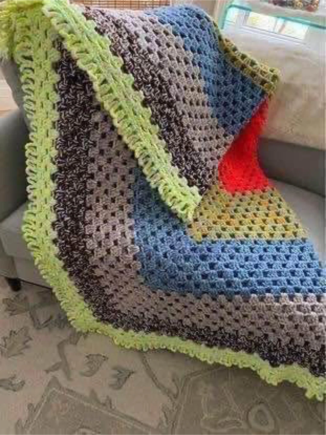 Handmade Crochet Granny Square Blanket