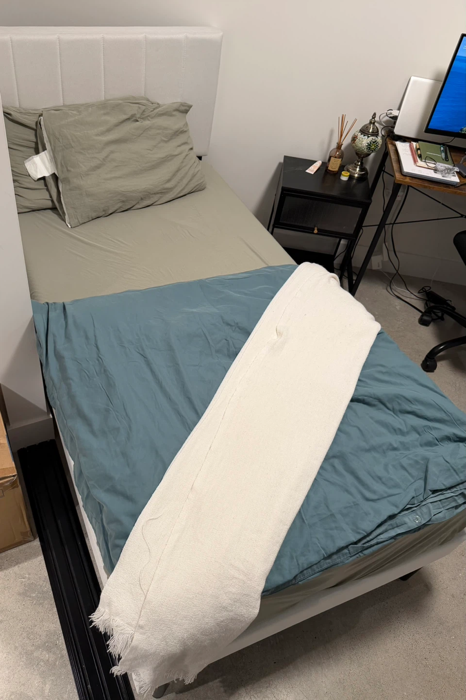 Twin Bed Frame with Foam Mattress