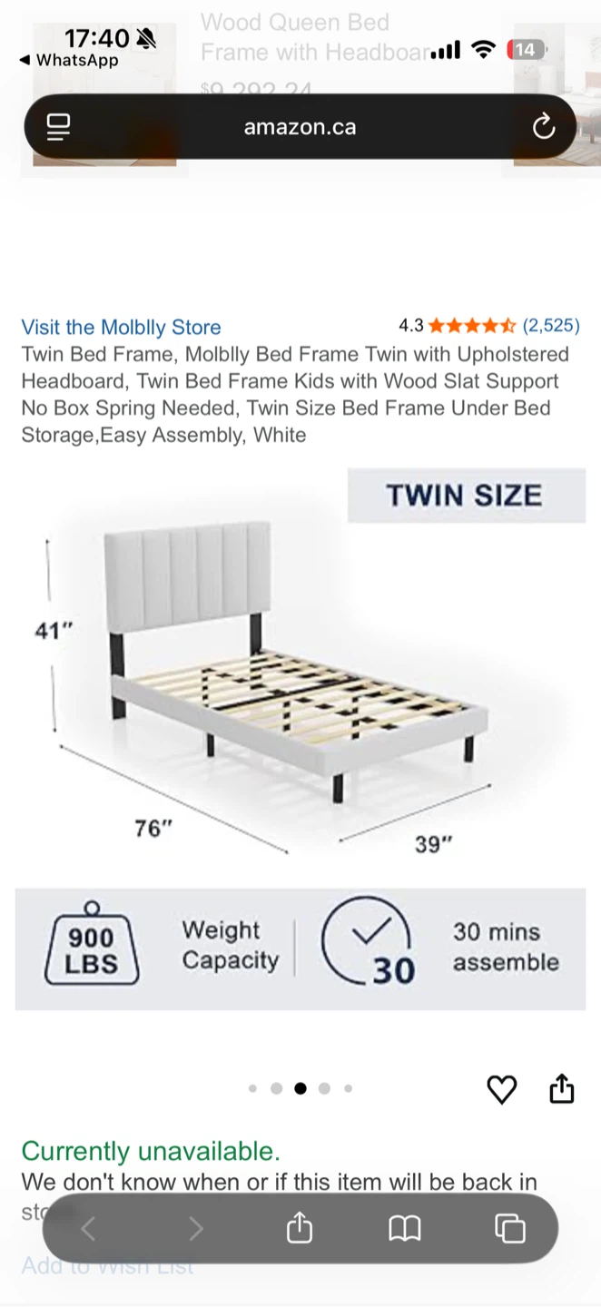 Twin Bed Frame with Foam Mattress - photo 3