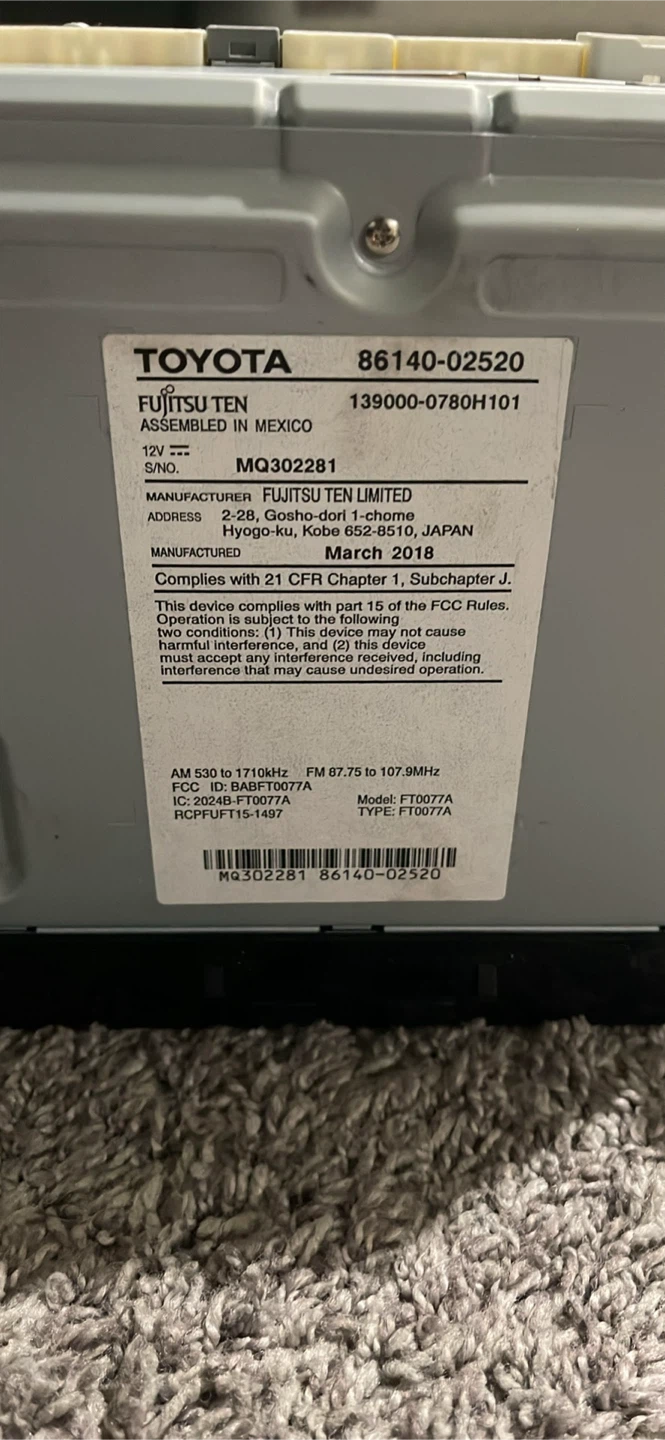 Toyota Screen Car Stereo - photo 2