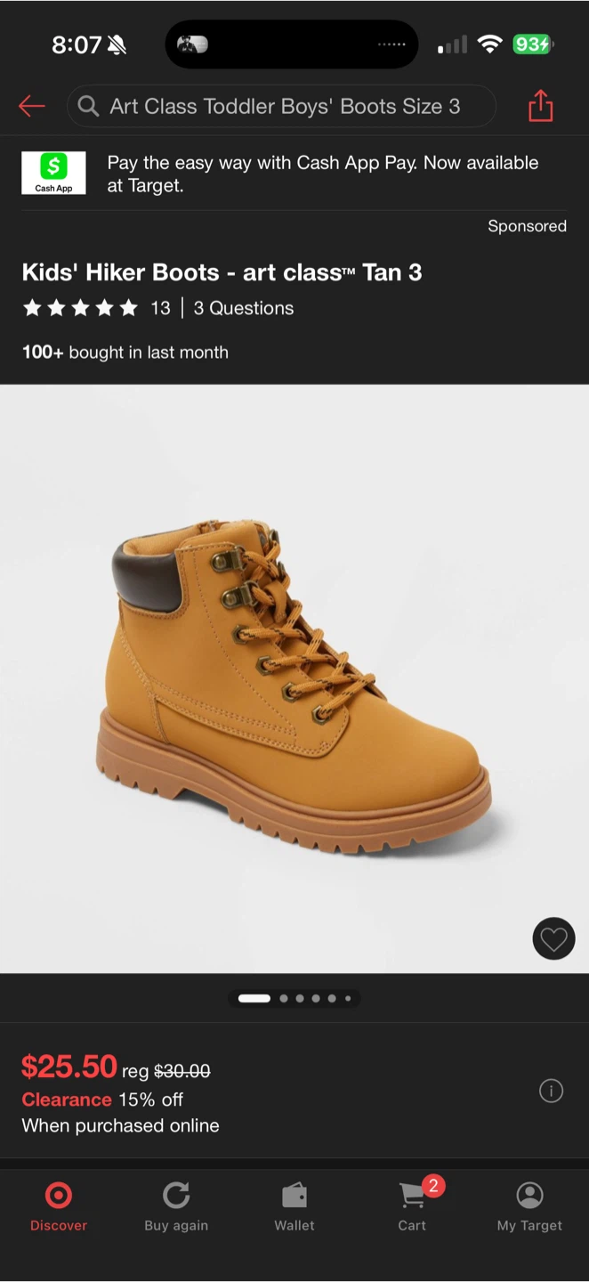 Art Class Toddler Boys Boots Size 3 Tan - photo 5