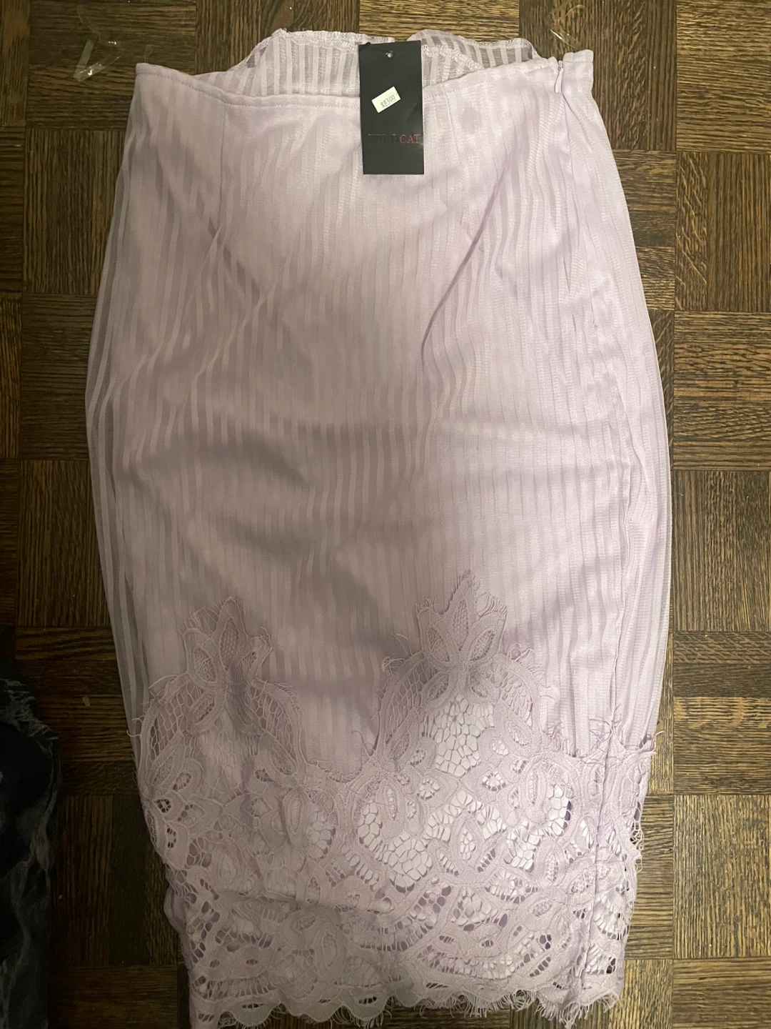 Wildcat Lavender Lace Trim Pencil Skirt - Size M