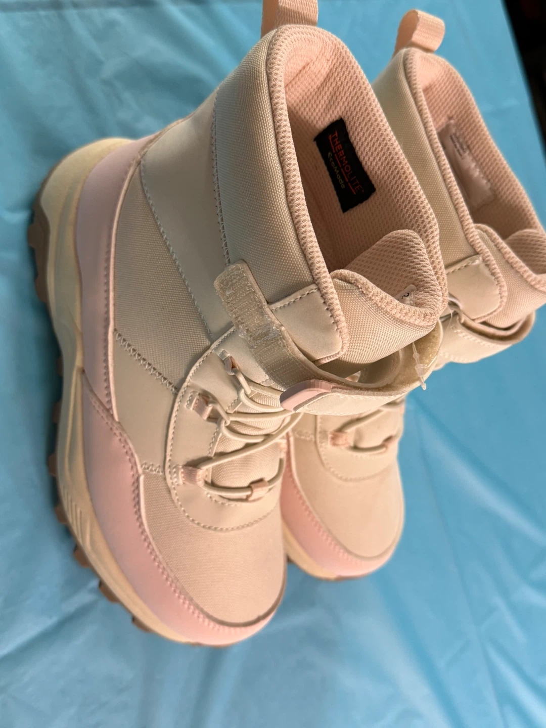 Girls Pink and Cream Waterproof Snow Boots Size 2 - photo 2