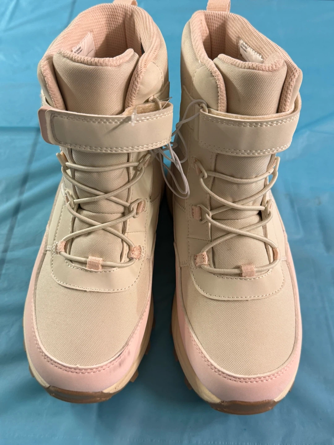 Girls Pink and Cream Waterproof Snow Boots Size 2
