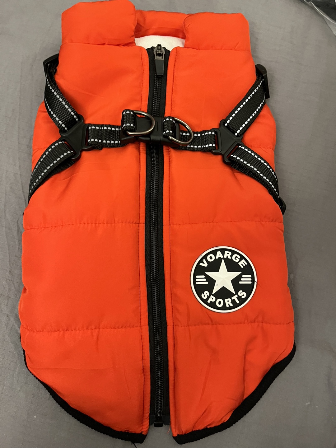 Orange Voarge Sports Dog Winter Coat - Size XL