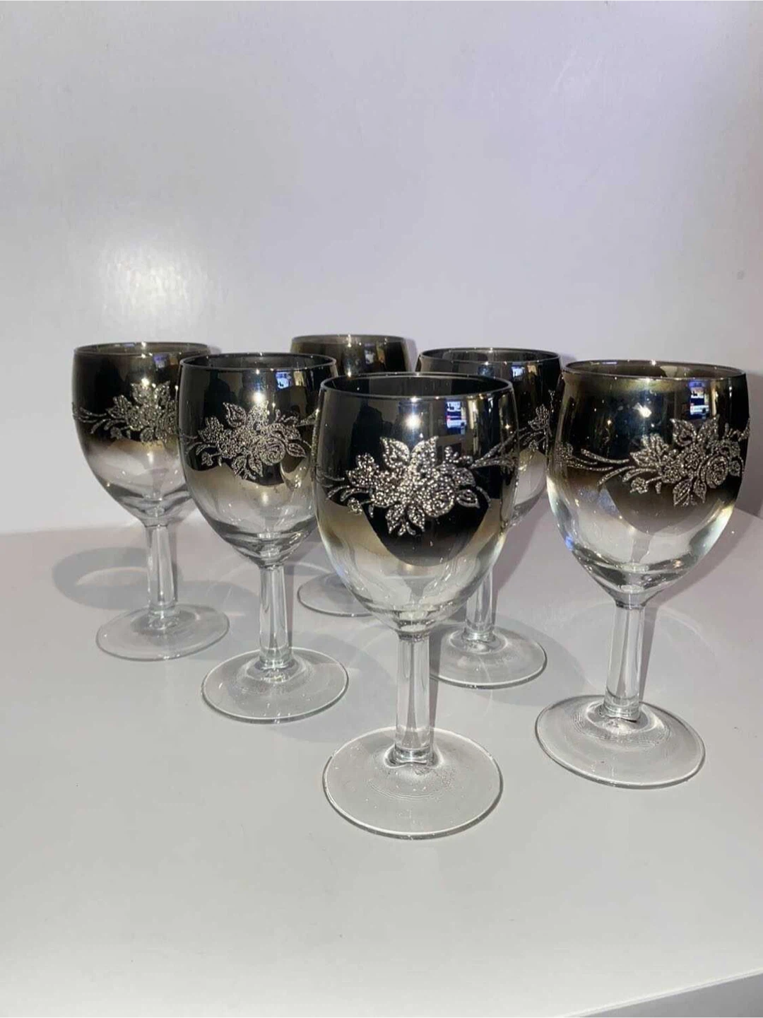 1950s Ombre Wine Glasses Set