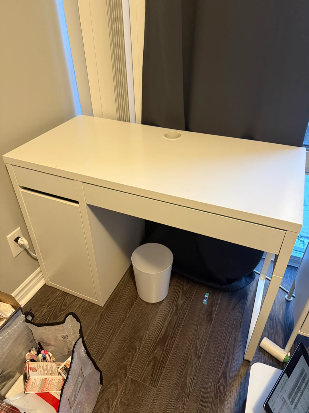 Ikea White Desk with Storage