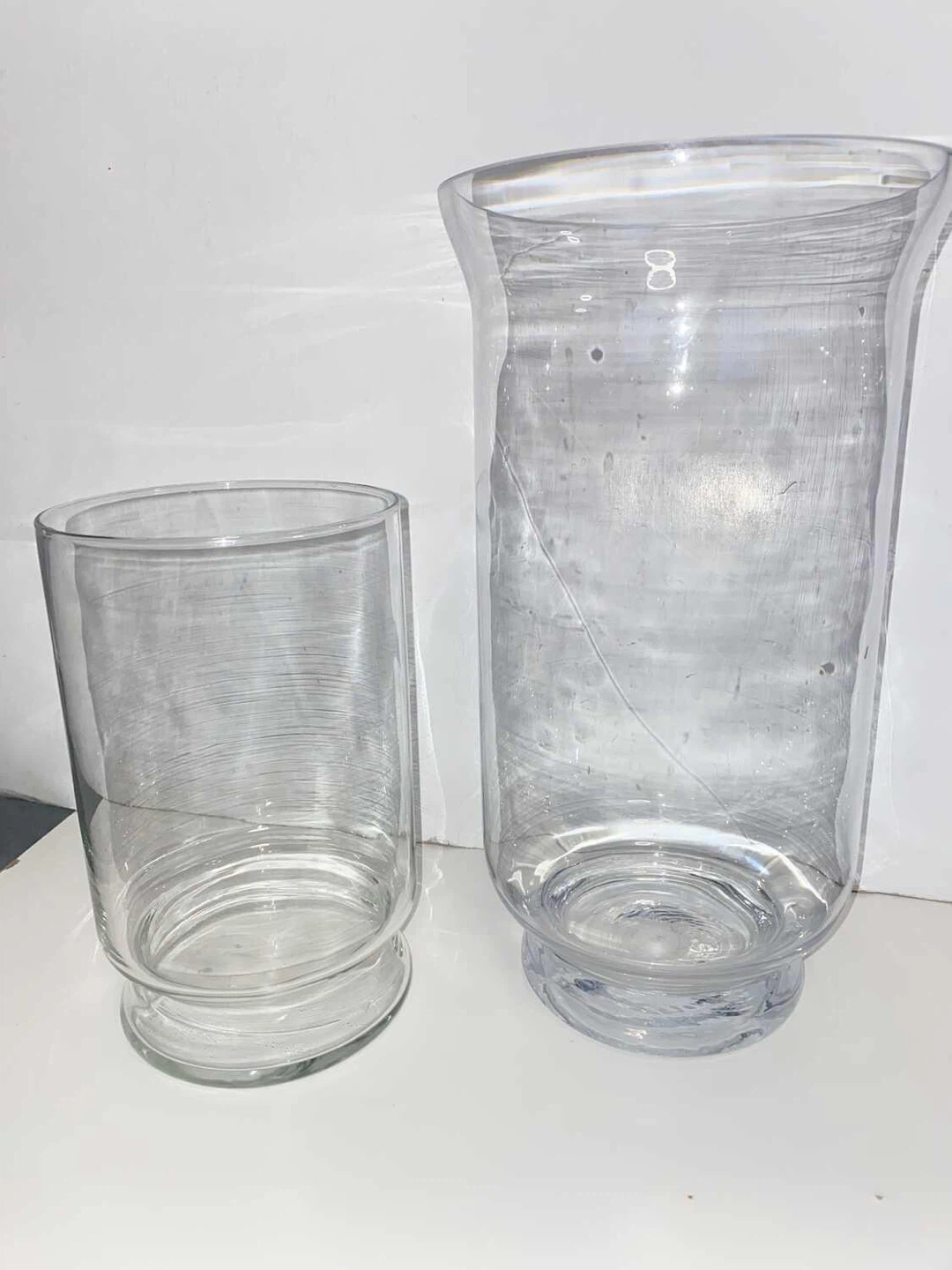 Large Glass Vases 15” and 10” tall