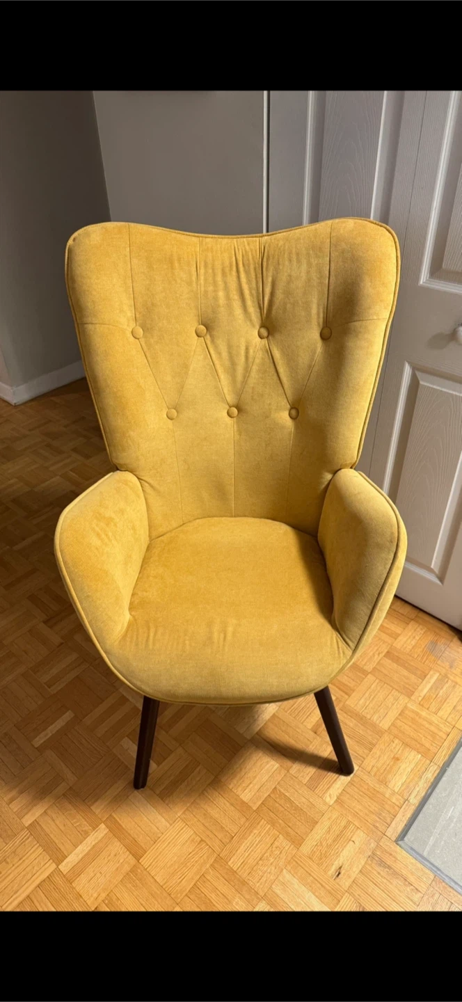 Yellow Tufted Accent Chair