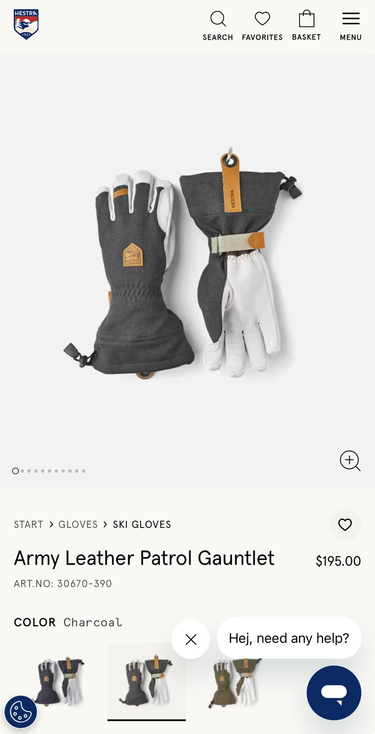 Hestra Army Leather Patrol Gauntlet Glove, Size 7 - photo 4
