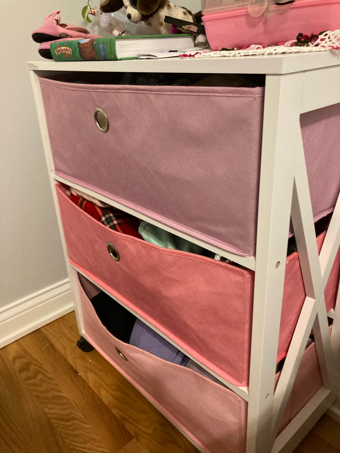 Pink 3-Drawer Storage Unit