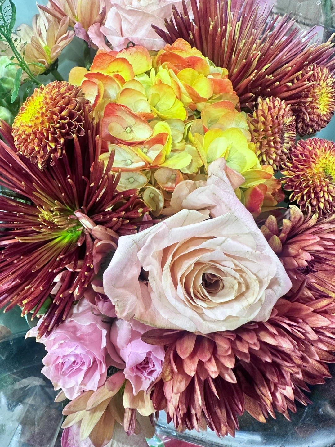 Mixed Flower Bouquet with Roses and Mums