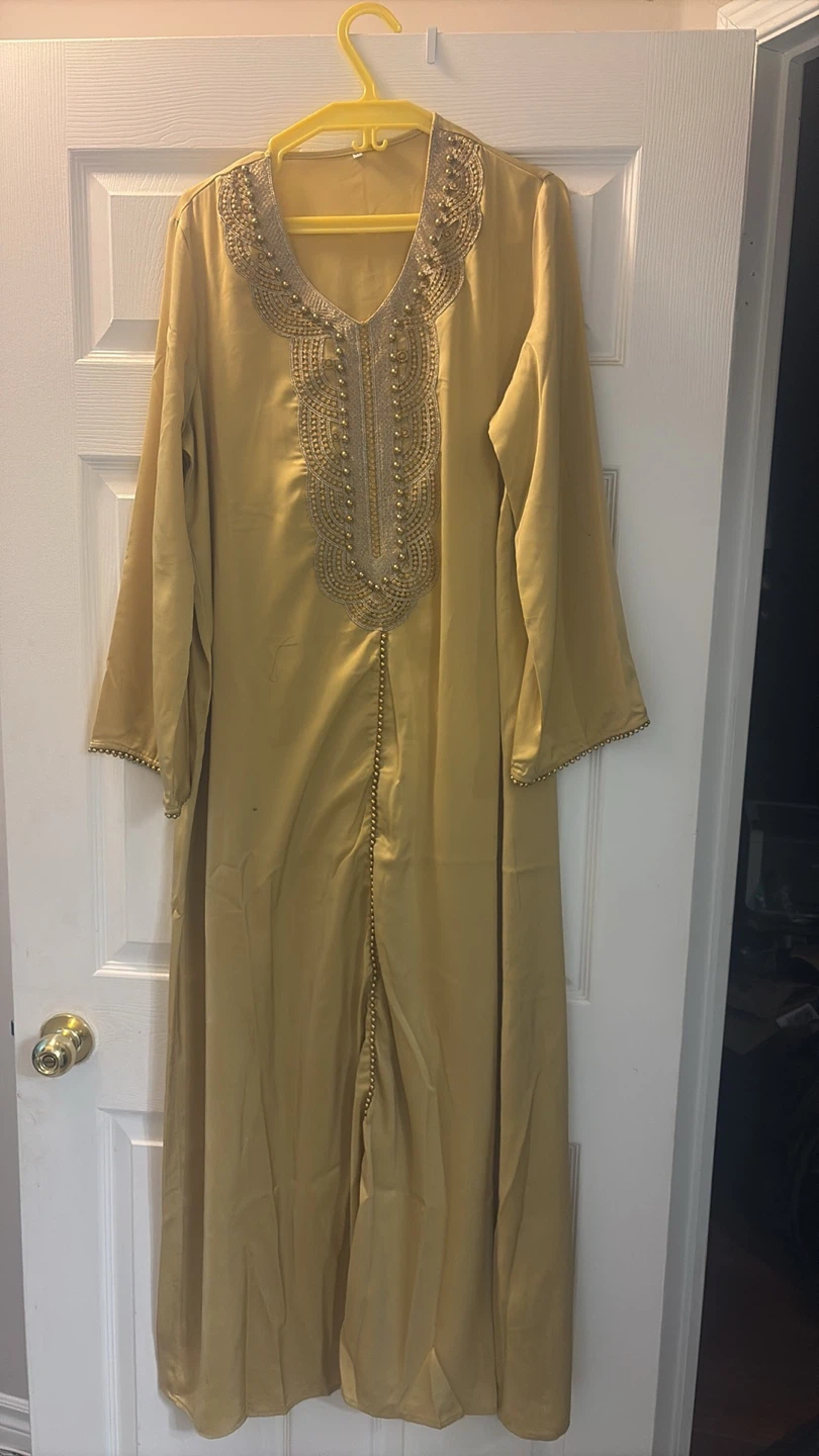 Gold beaded Arabic new dress M - photo 4