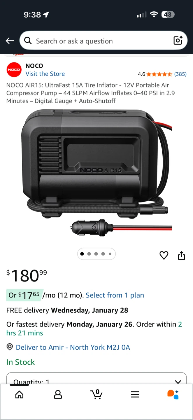 NOCO AIR15 UltraFast Portable Air Compressor - photo 4