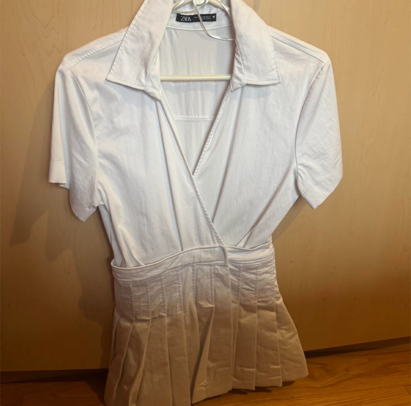Zara White Pleated Jumpsuit