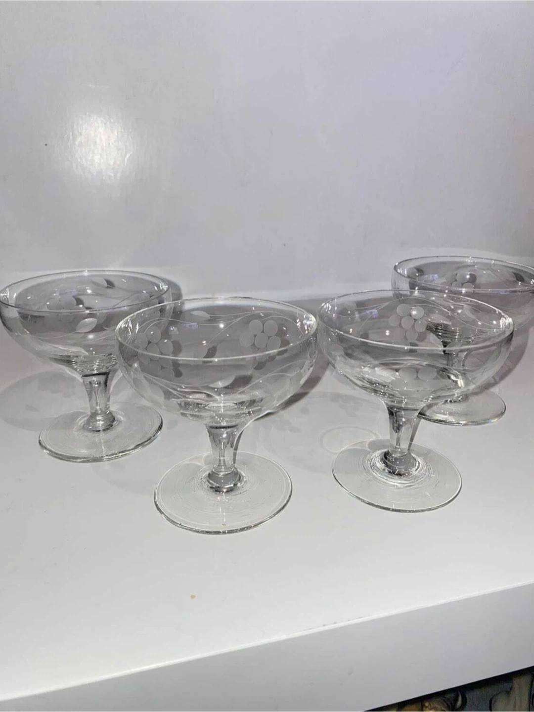 Vintage etched crystal set