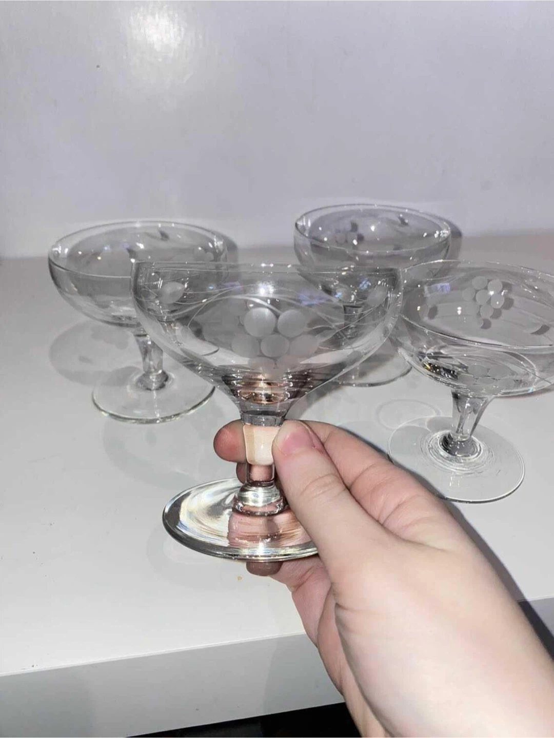 Vintage etched crystal set - photo 2