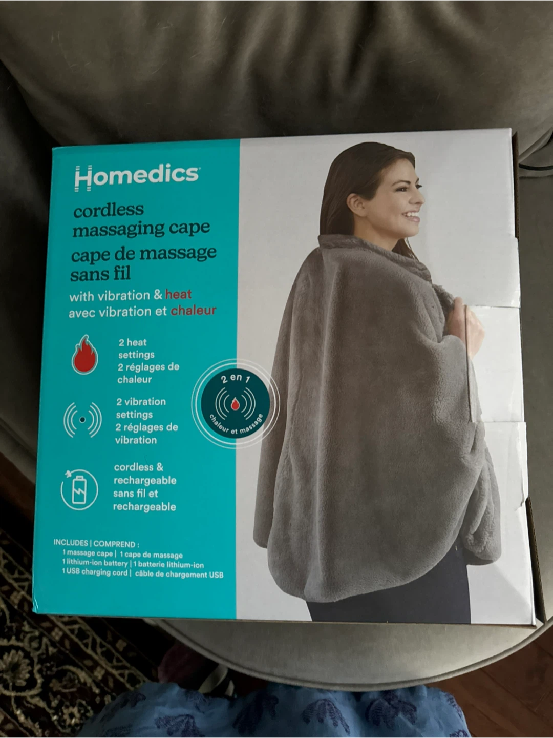 HoMedics Cordless Massaging Cape with Vibration & Heat