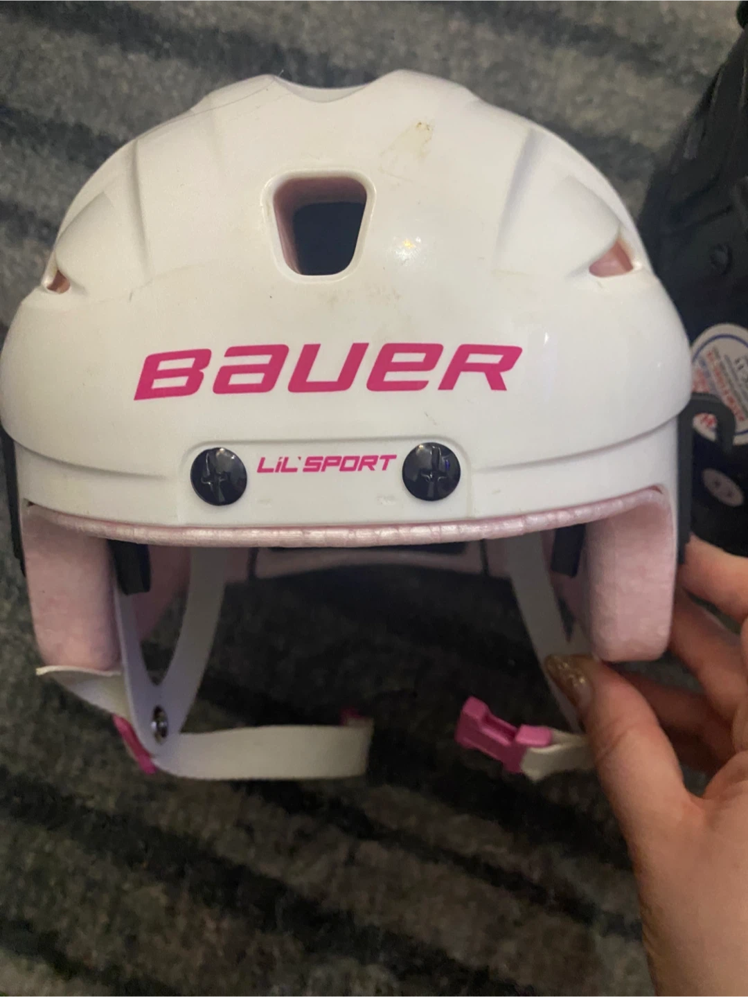 Bauer Lil' Sport Hockey Helmet - Pink/White
