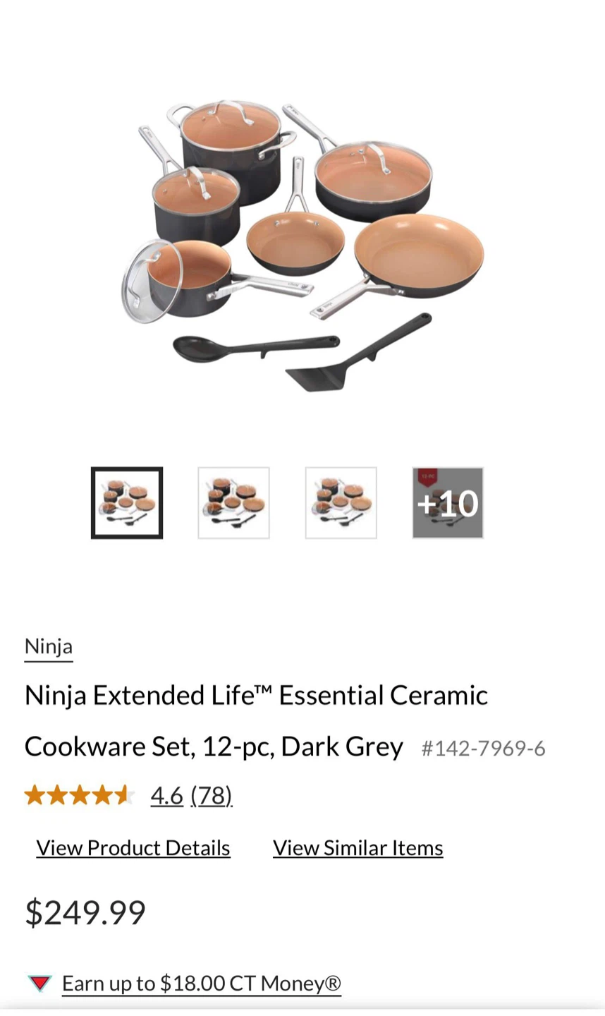 Ninja Extended Life Ceramic Cookware Set, 12-pc - photo 4