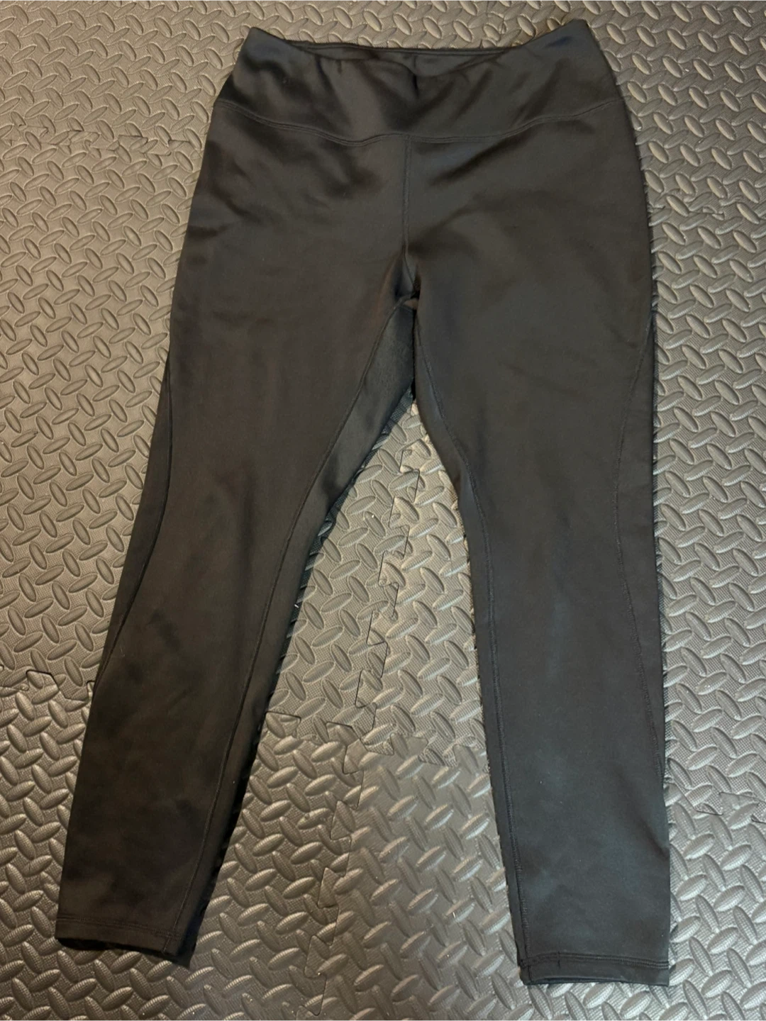 Free large womens black fleece lined winter Leggings base layer