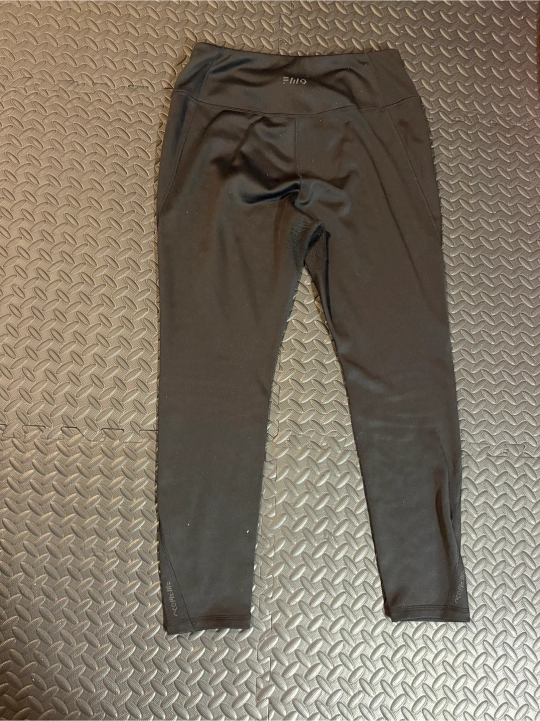 Free large womens black fleece lined winter Leggings base layer - photo 4