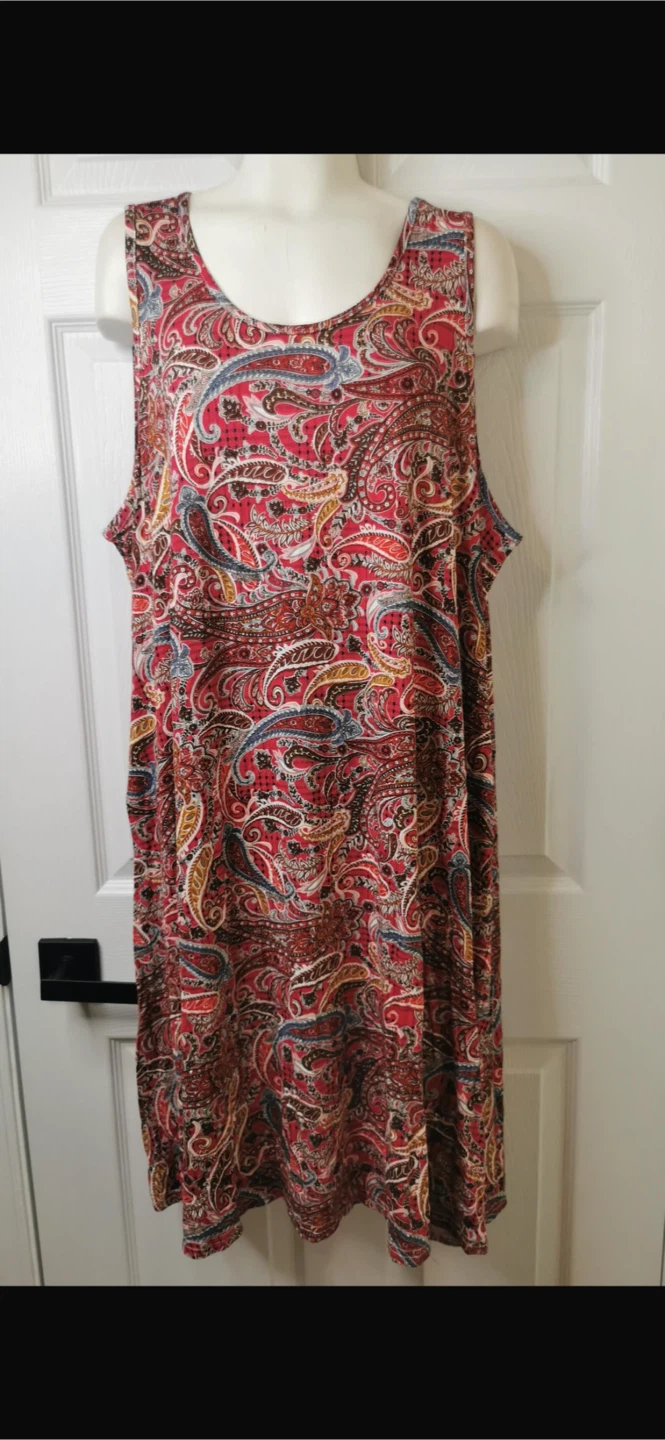 NEW! ALIGADUO Paisley Print Sleeveless Tank Dress with Pockets - photo 2