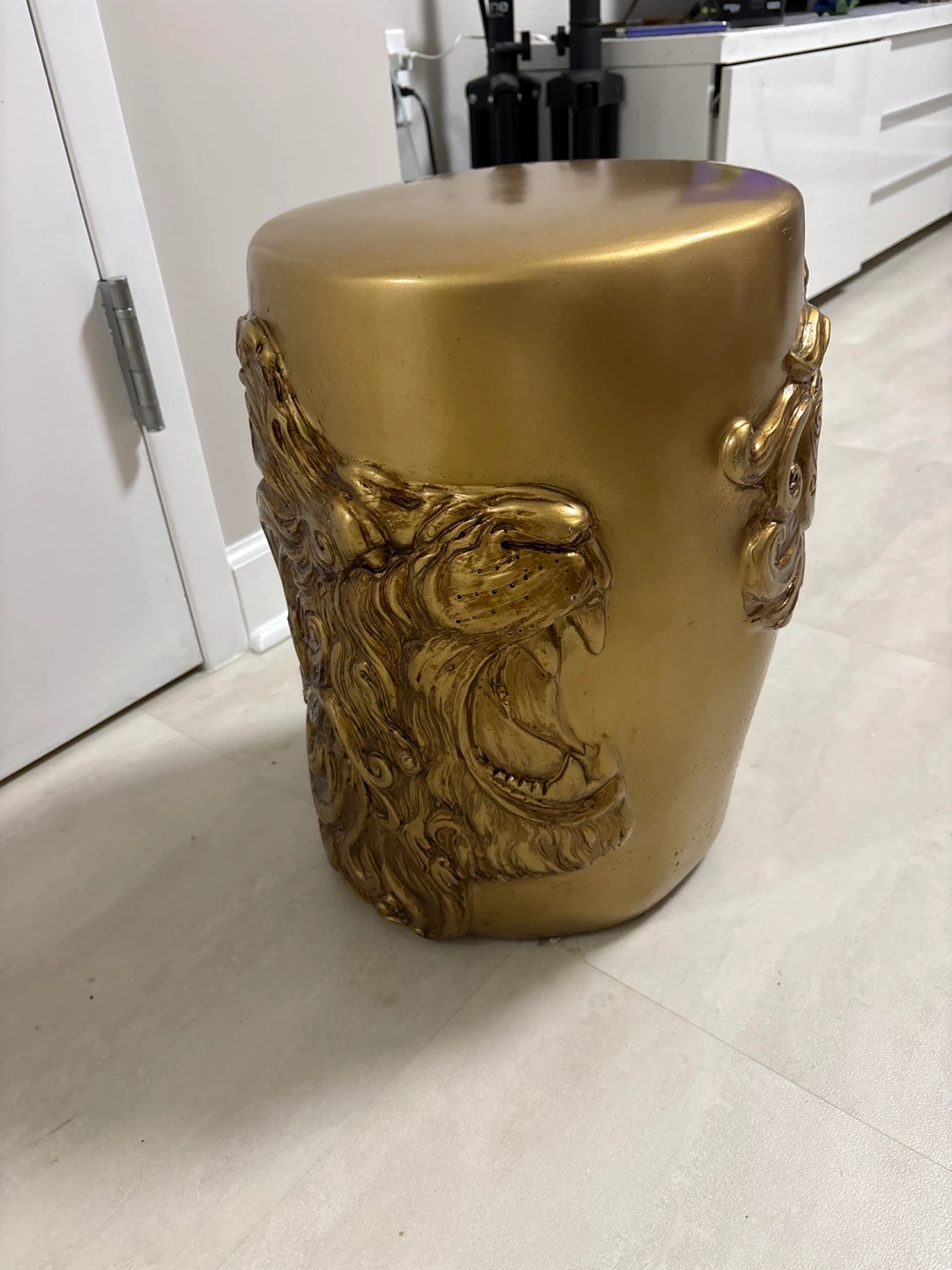 Gold Ceramic Garden Stool - photo 2
