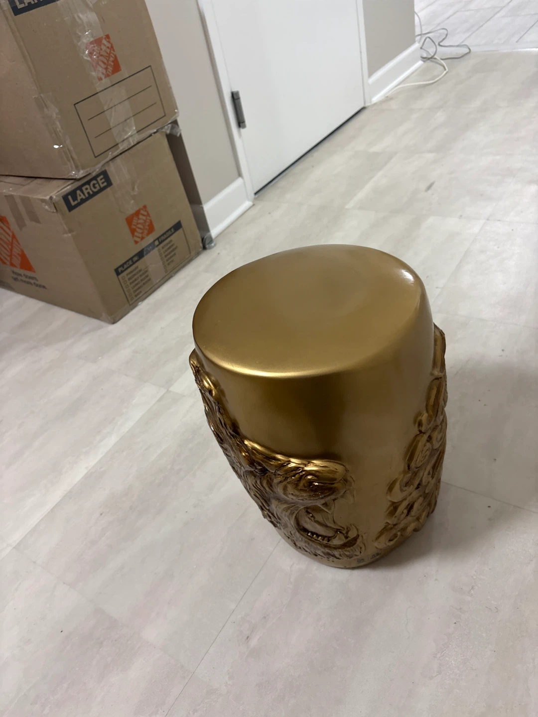 Gold Ceramic Garden Stool - photo 3