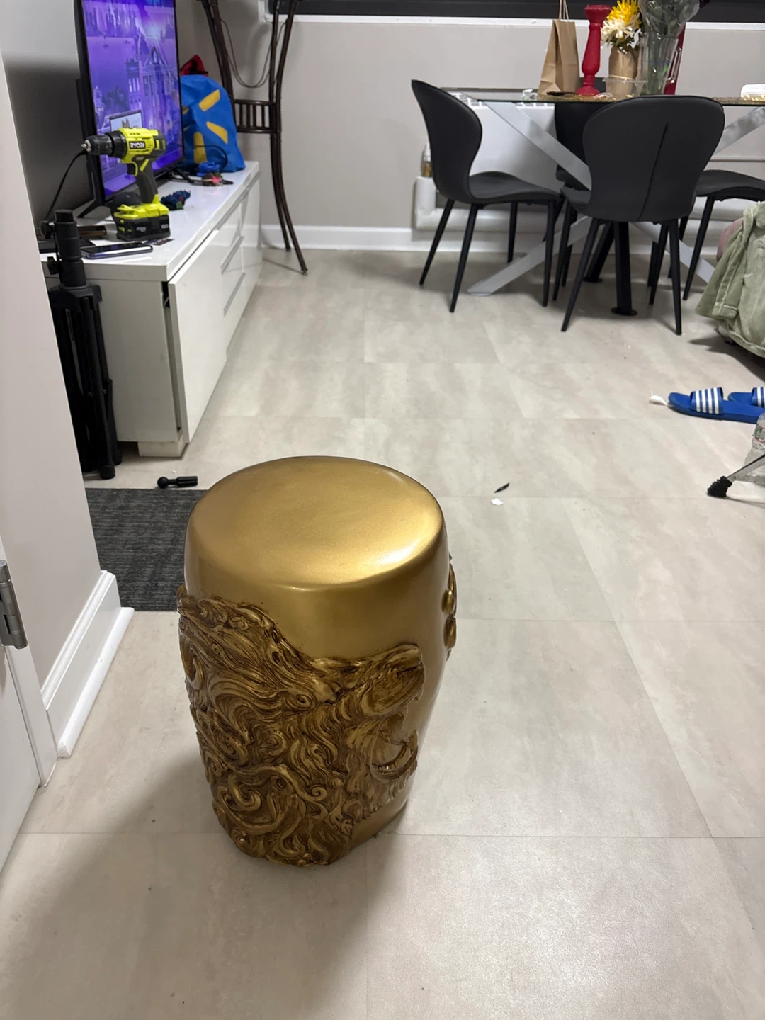 Gold Ceramic Garden Stool - photo 5