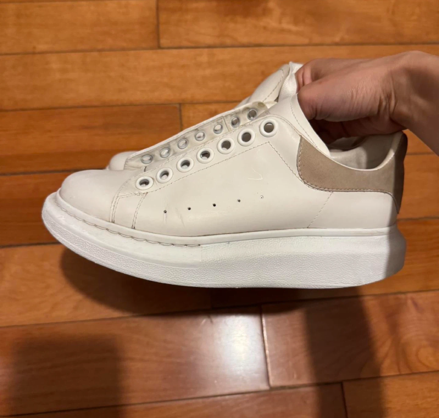 Alexander McQueen White Leather Sneakers
