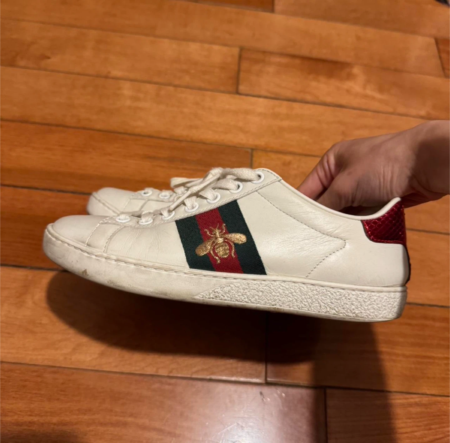 Gucci Ace Bee Sneakers - White Leather - photo 5