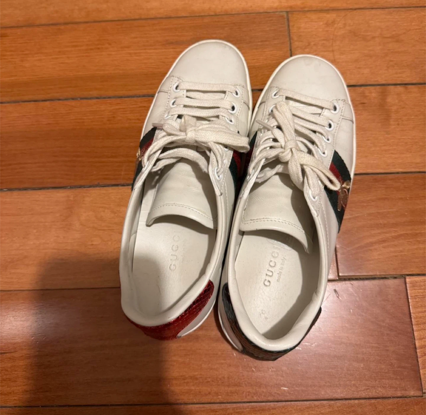 Gucci Ace Bee Sneakers - White Leather - photo 3